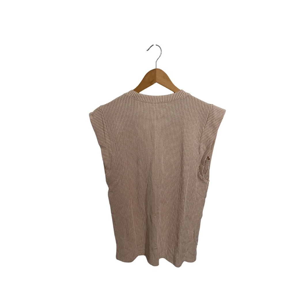 Sleeveless Ribbed Top - Tan - Picture 2 of 4